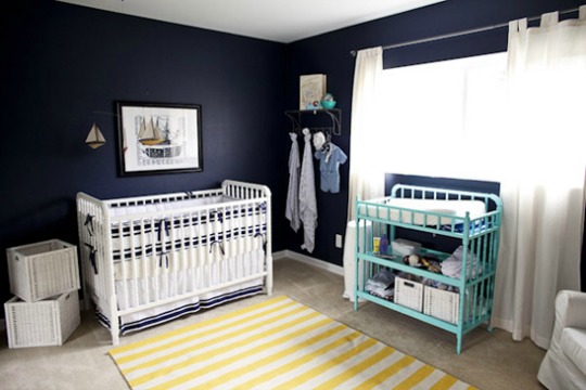 Dormitorio Naútico en azul y amarillo | Habitaciones Tematicas