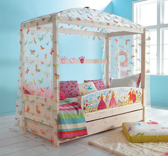 Cama Infantil De Madera Para Niña Princesa Corona