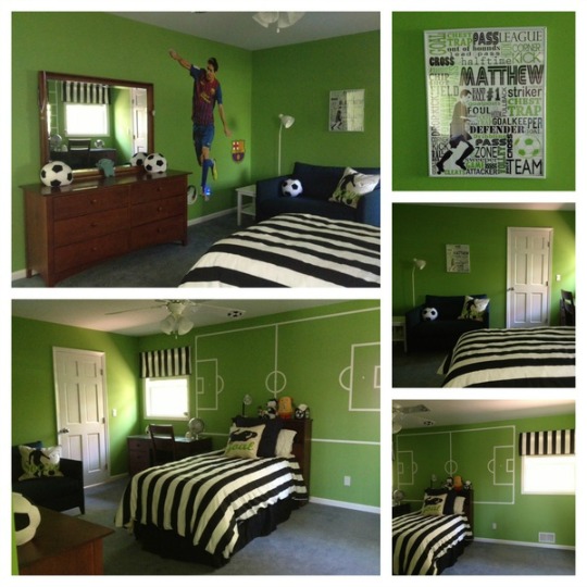 Inspiración para decorar un dormitorio de temática Fútbol