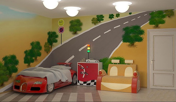 Mural para habitaciones temáticas de Coches