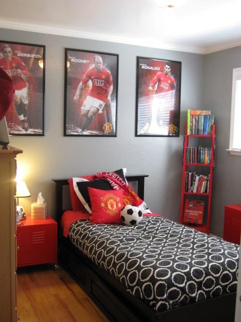 Dormitorio para fanáticos del futbol