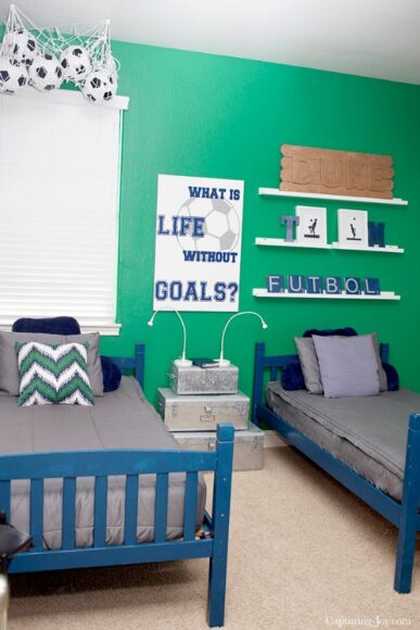 Decoración de habitación juvenil Fútbol | Habitaciones Tematicas