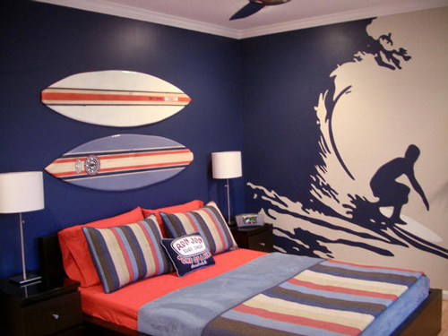 Las habitaciones de los jóvenes surfistas