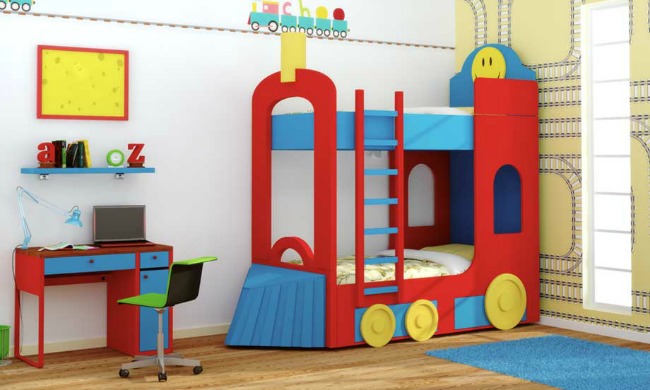 Litera infantil temática con diseño de Tren