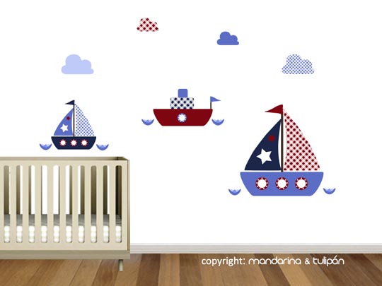 Vinilo infantil barcos