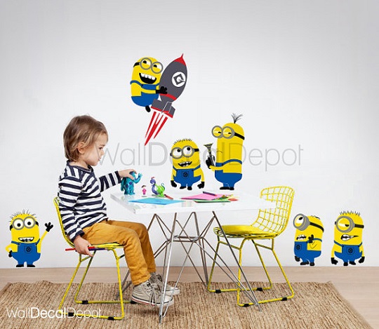 Decorar el dormitorio infantil con vinilos de Minions