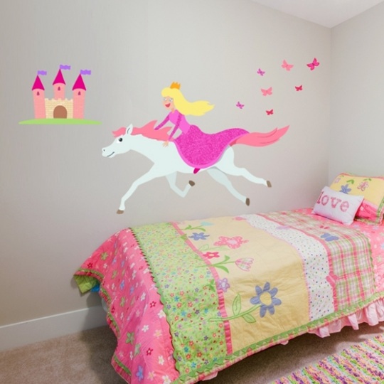 Vinilo infantil Princesa a caballo