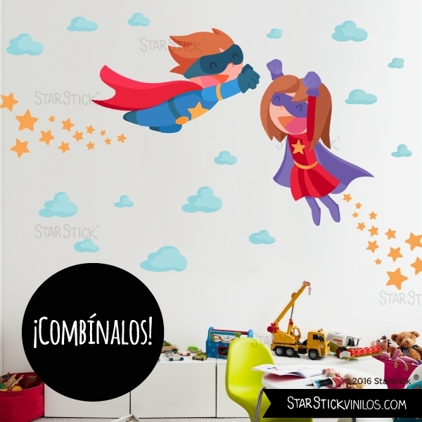 Vinilo Superhéroe y Superheroina